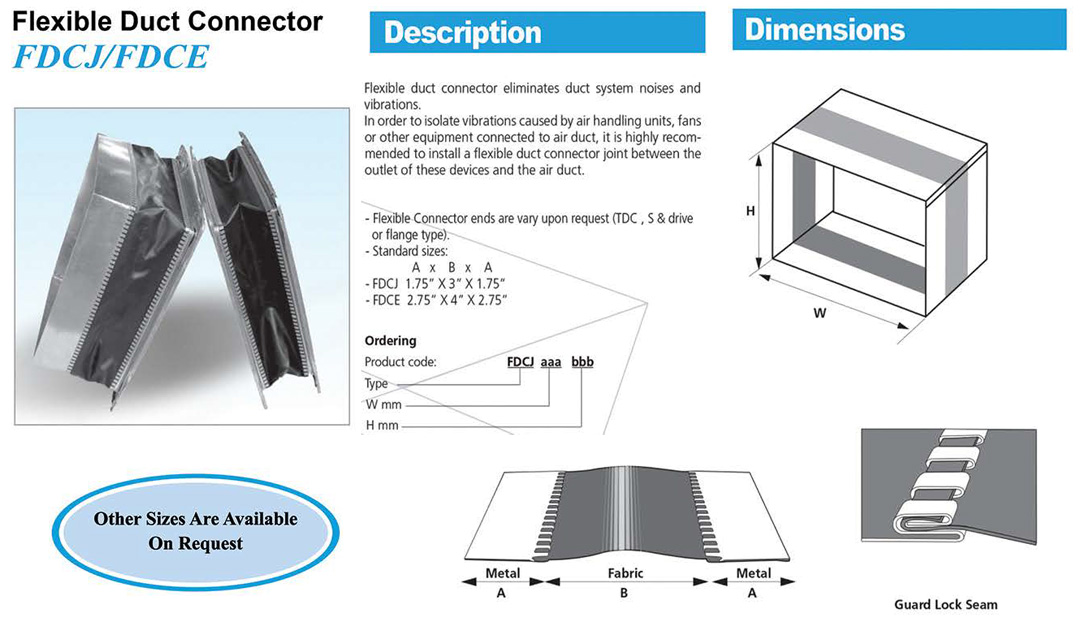 Flexible duct connector (FDCJ/FDCE)